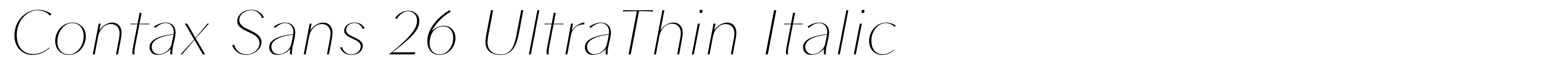 Contax Sans 26 UltraThin Italic